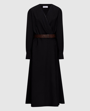 Brunello Cucinelli Black midi dress with wool MB143A5547