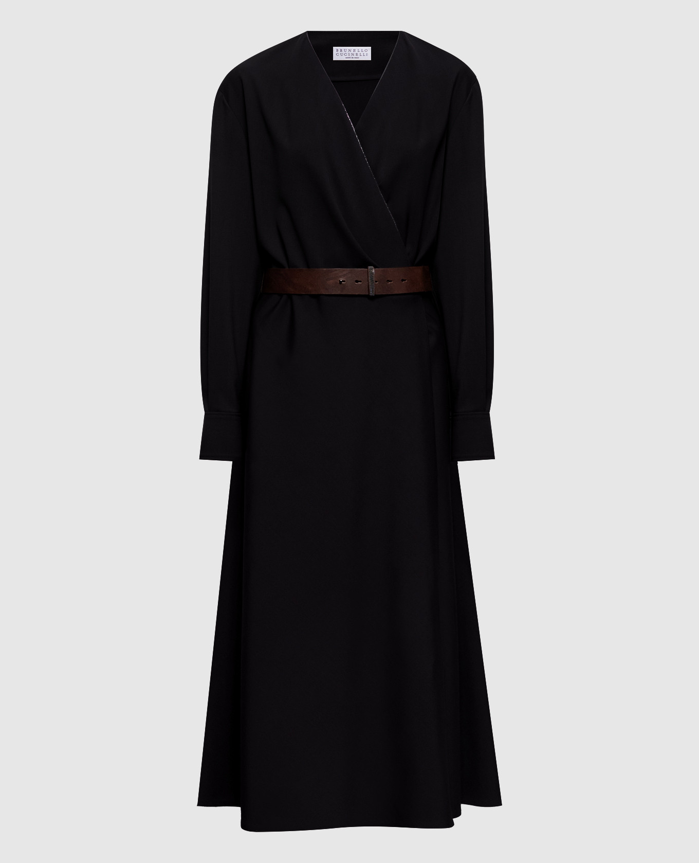 Black midi dress with wool