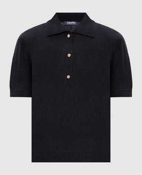 Max Mara Green POMPOSA polo shirt with silk and cashmere SMMPOMPOSA