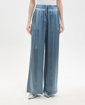 Jacob Lee Blue silk pants WSP0076SS25AB