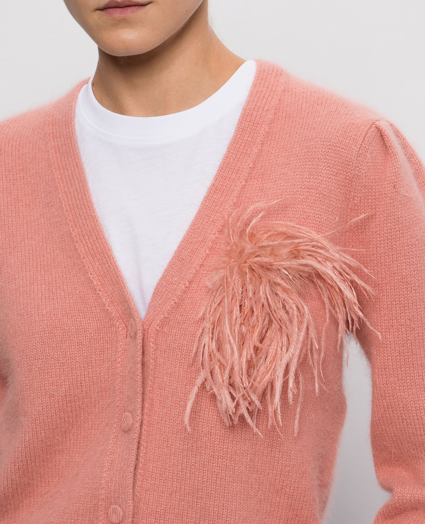 Pink cardigan with brooch Twinset 5