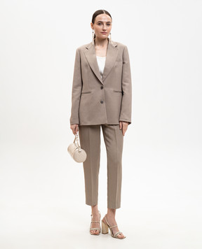 Peserico Beige linen pants with monil chain A0407206668