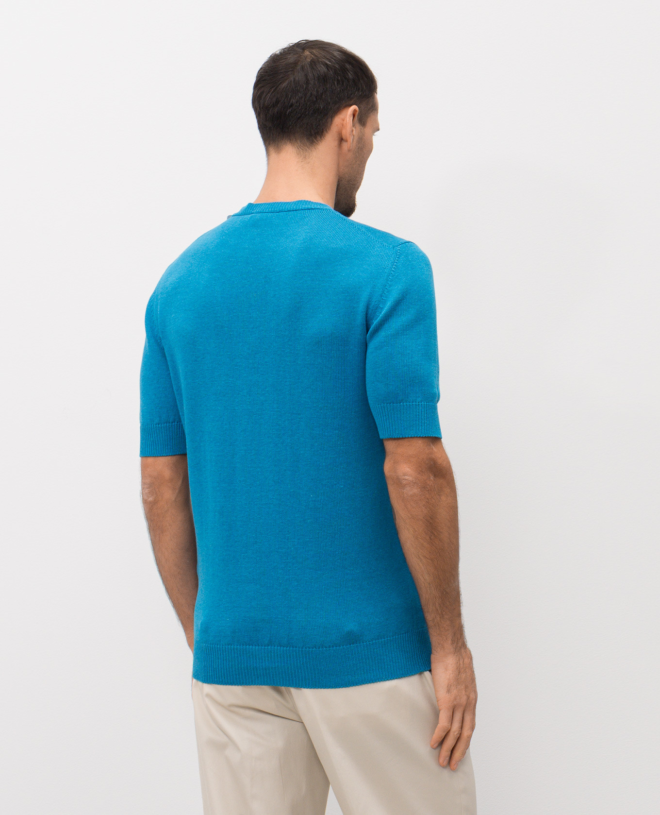 Blue linen and silk T-shirt ISAIA 4