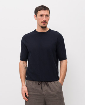 Peserico Blue T-shirt with a pattern R59488F149173Q