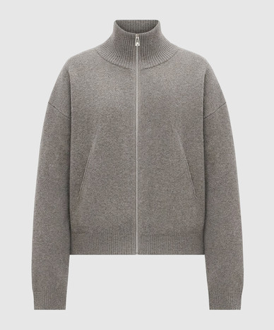 Grey Core Cardigan with Wool