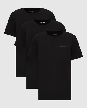 Palm Angels Set of black T-shirts with logo PLA1UMWTS04TR