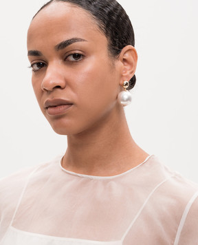 Dolman Bijoux White earrings with beads 17267