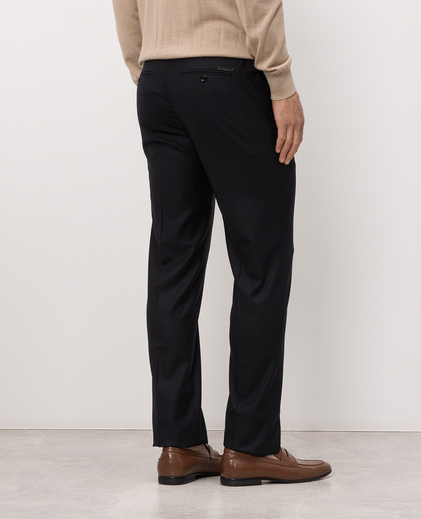 Navy blue wool pants Stefano Ricci 4