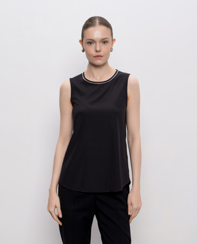 Peserico Black silk top A08893D07325
