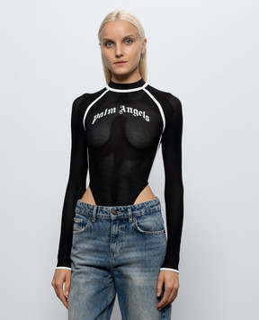 Palm Angels Black bodysuit with logo print PAWDD001FB0011003