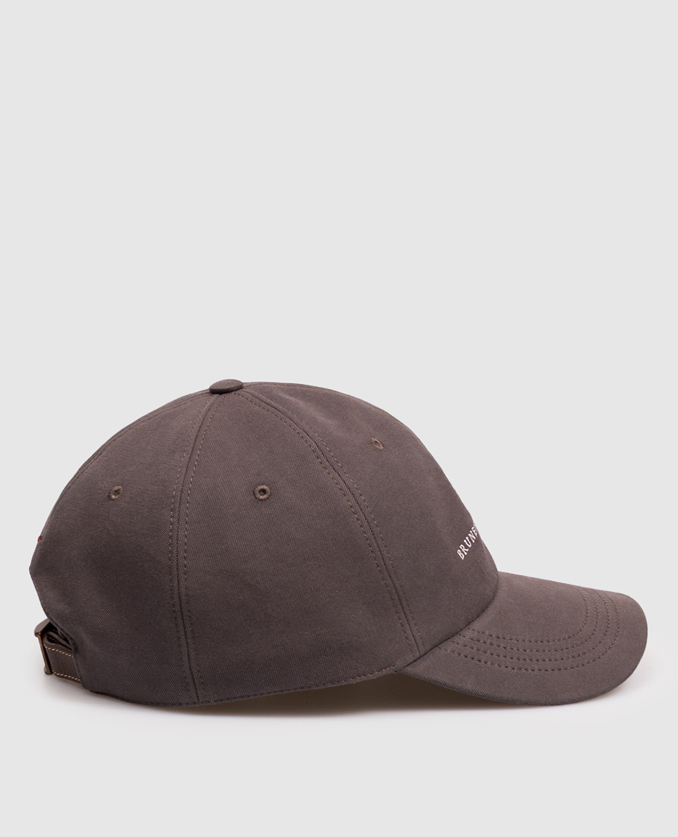 Brown cap with embroidery Brunello Cucinelli 3