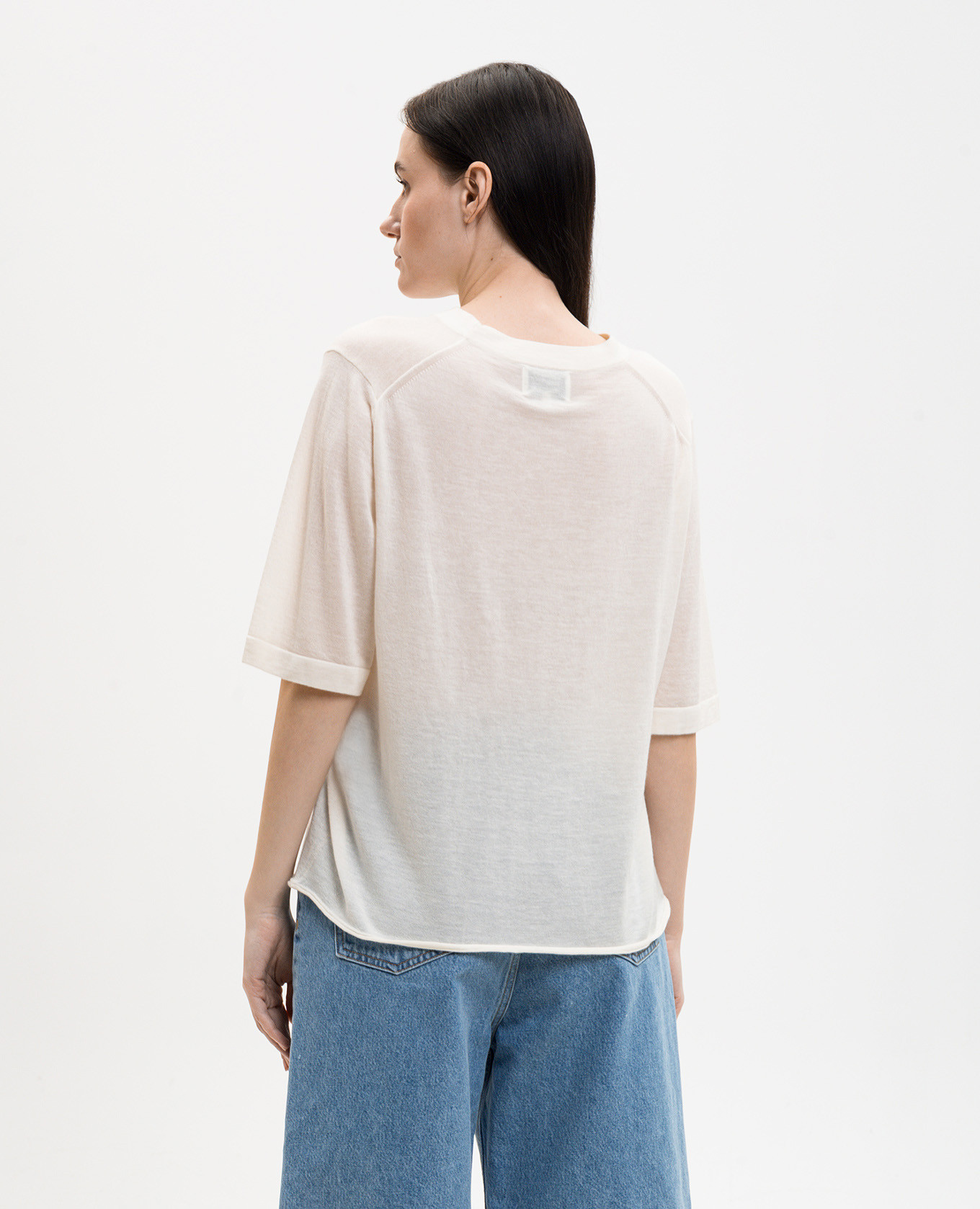 

Nala ivory cashmere t-shirt Loulou de Saison, Beige