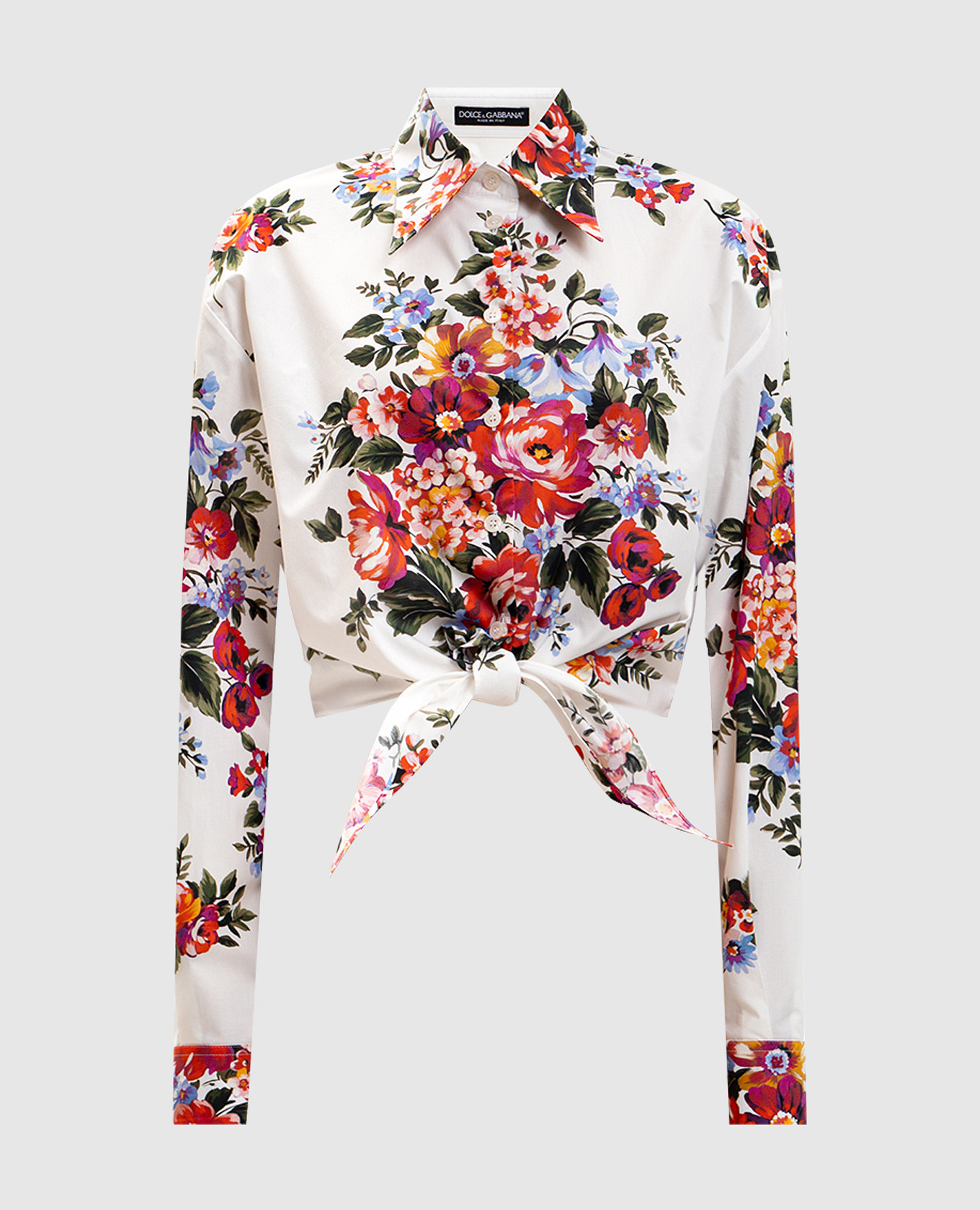 

White floral print shirt with ties Dolce&Gabbana
