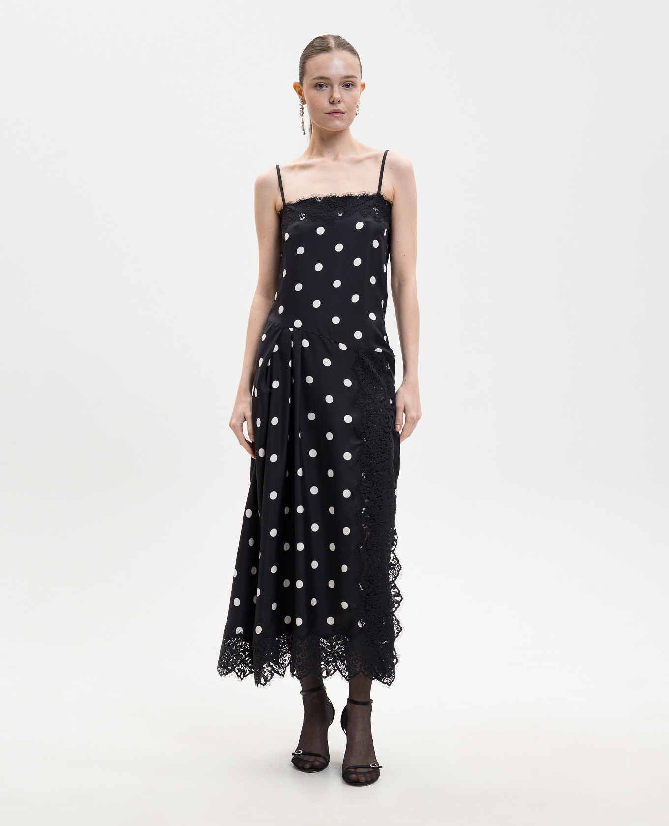 

CAPO black polka dot silk dress Max Mara Sportmax