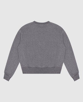 Brunello Cucinelli Children's gray sweatshirt with textured embroidery BN05NE451B