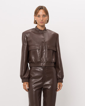 Twinset Brown jacket with textured logo 262TP2052