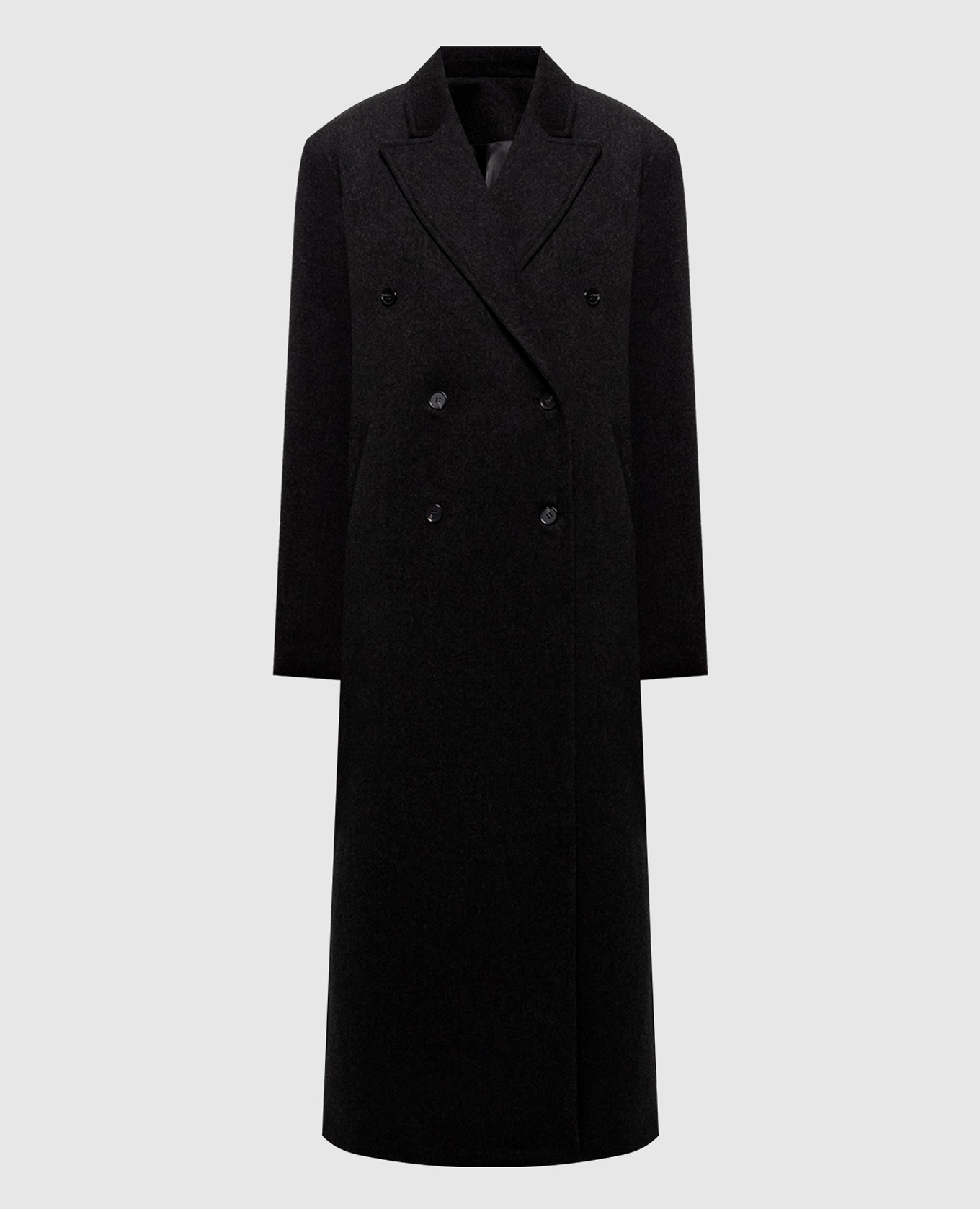 ROSCO LDS dark gray double-breasted coat made of wool and cashmere