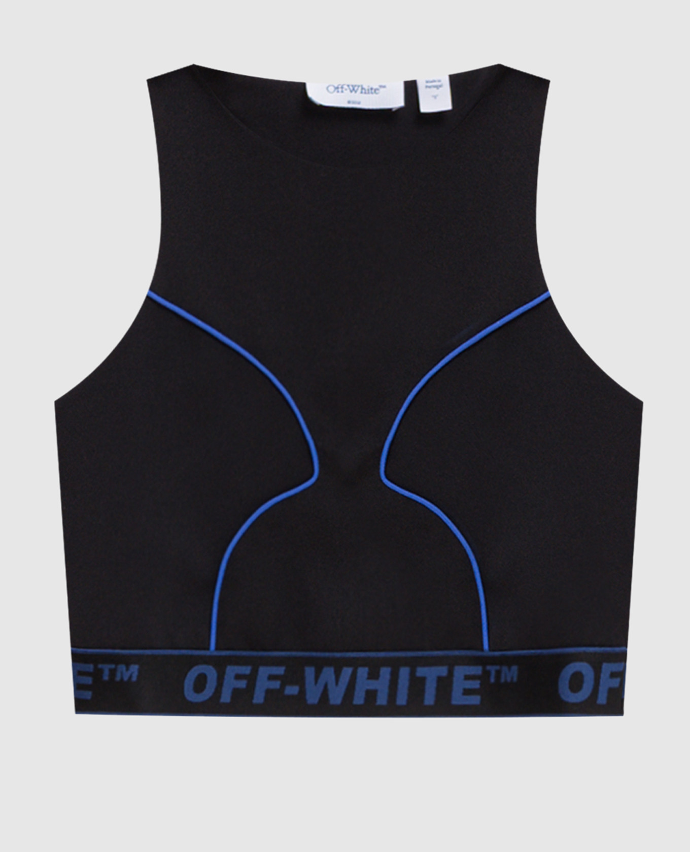 Zwarte top met logo-patroon