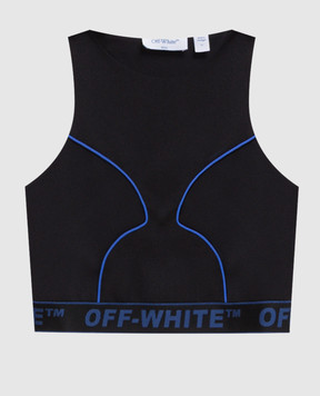 Off-White Black top with logo pattern 2FA00362T