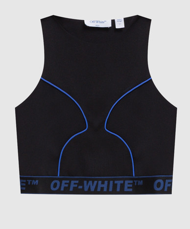 Black top with logo pattern