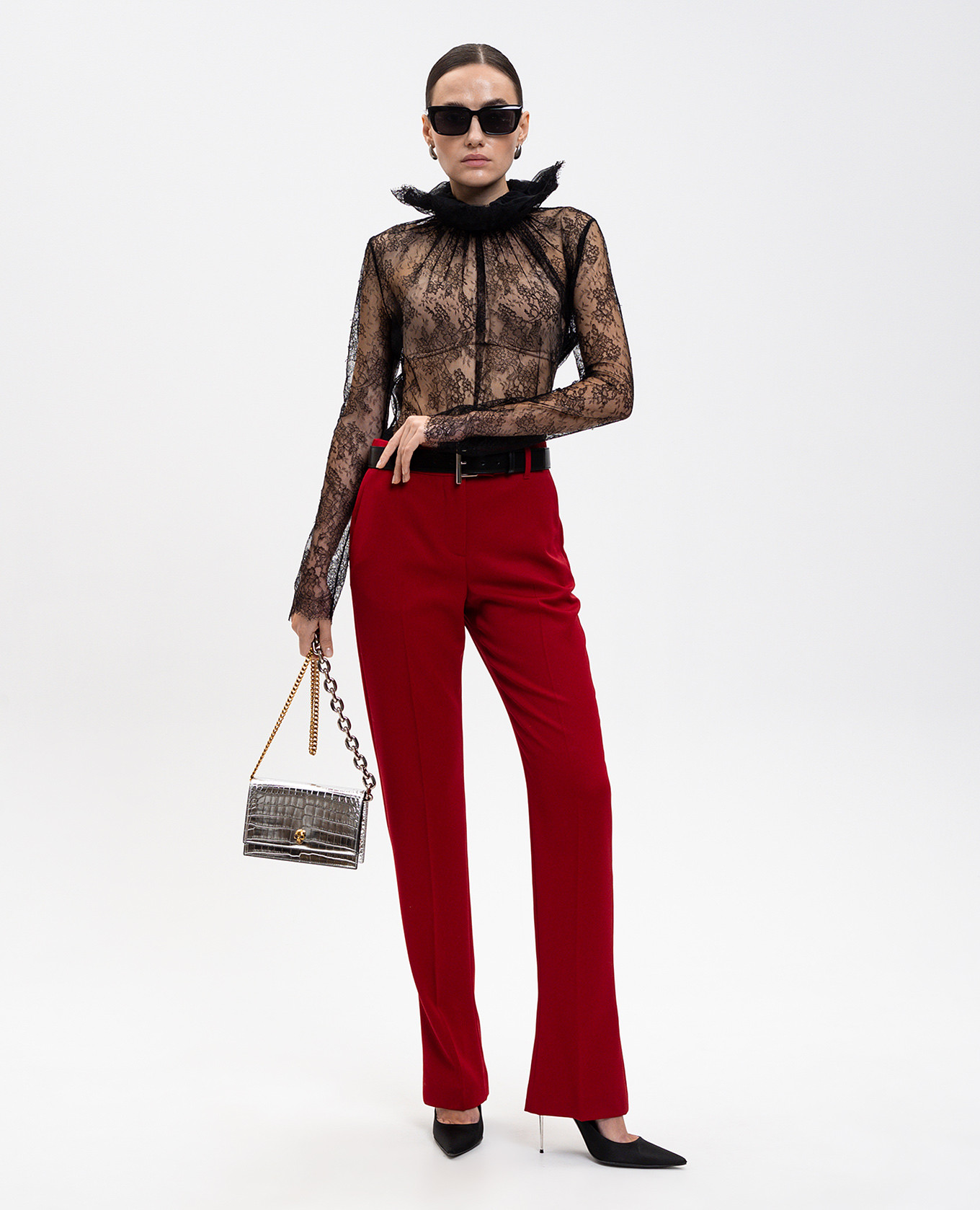 

Black lace blouse Alexander McQueen