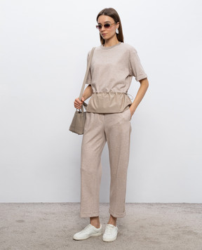 Peserico Beige melange sweatpants P04340J05667A