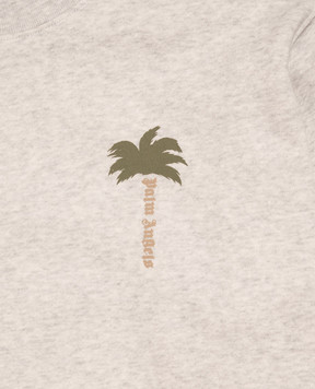 Palm Angels Children's gray sweatshirt with logo print F6PAJBSW119