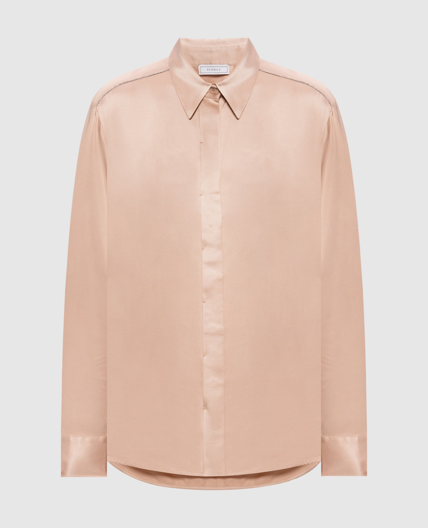 Pink blouse with monil chain