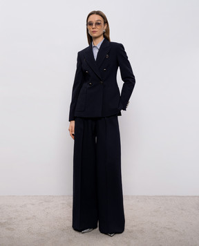 Max Mara MXMSECOLO blue wool pants MXMSECOLO
