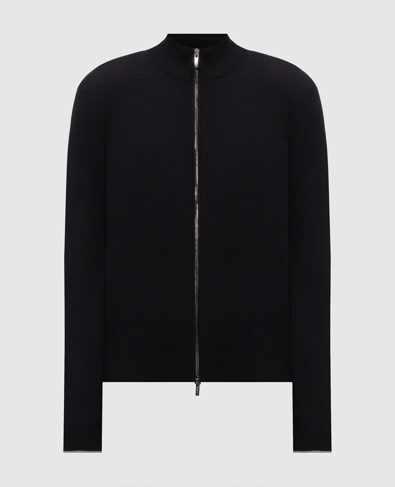 Navy blue wool and cashmere cardigan