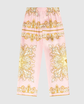 Versace Children's pink printed silk pants 10185141A17228