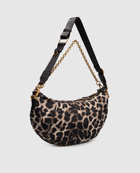 Twinset Beige leopard print hobo bag 262TD8072