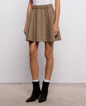 Brunello Cucinelli Brown mini skirt with wool MD002G4103