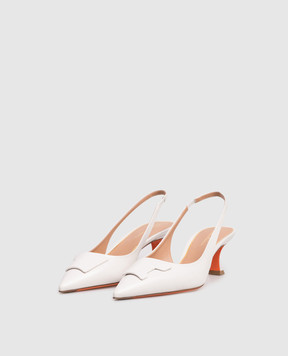 Santoni White leather slingbacks WDIS72099HA2NWLN