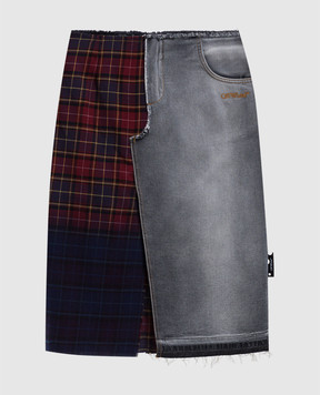Off-White Logo-print combo skirt 2YF02FF25DEN001