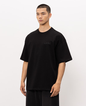 AMIRI Black T-shirt with textured logo embroidery AMJYTE1061