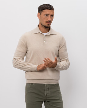 Brunello Cucinelli Beige cashmere polo shirt M2200295
