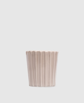 Brunello Cucinelli Beige scented candle in a ceramic candle holder MLCANDRV2
