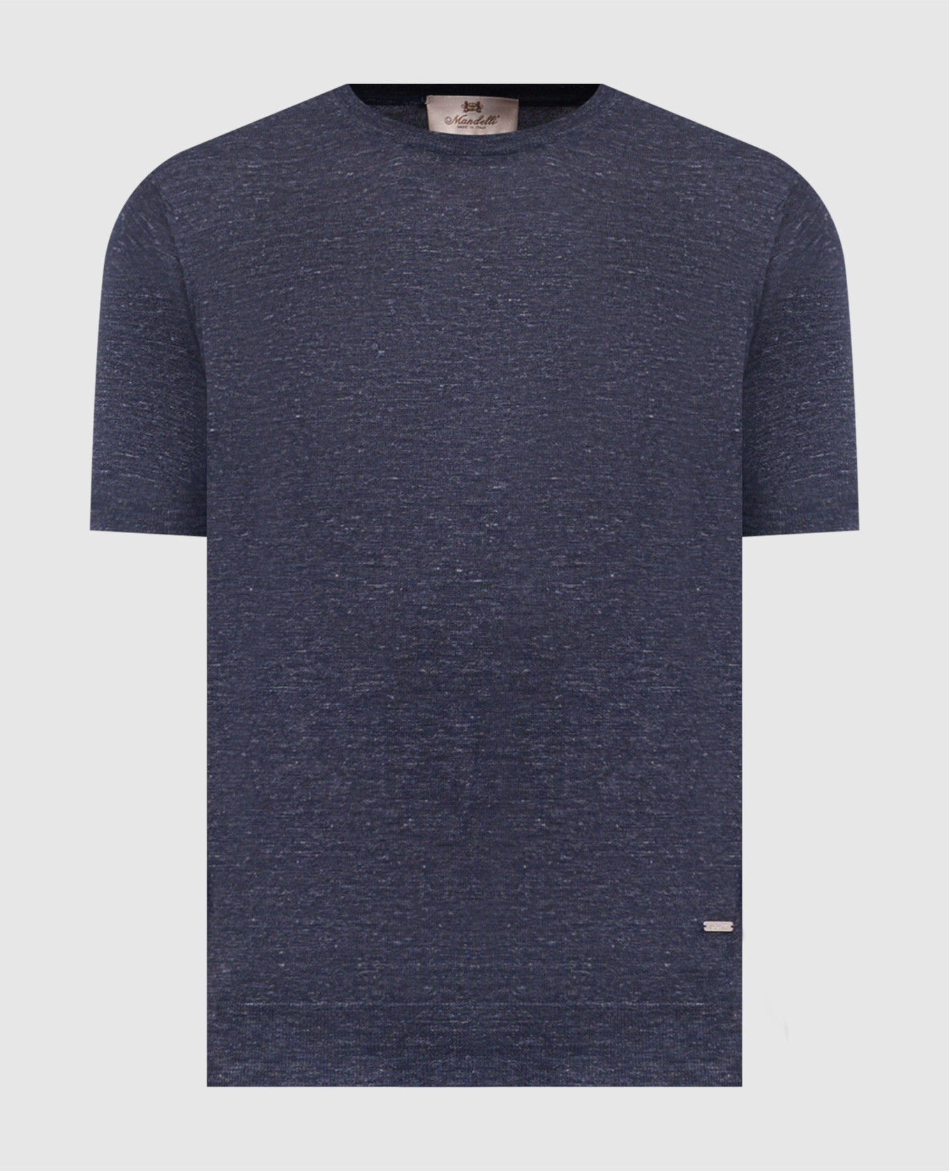 Blue cashmere, silk and hemp t-shirt