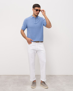 Cashmere&Whiskey Blue patterned polo shirt CH104Z