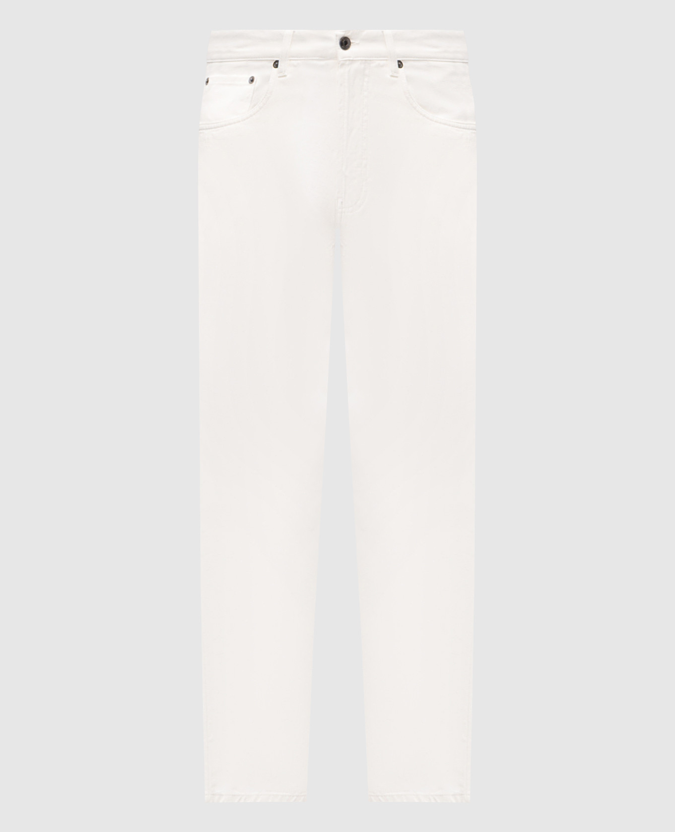 

White jeans with logo patch Pini Parma