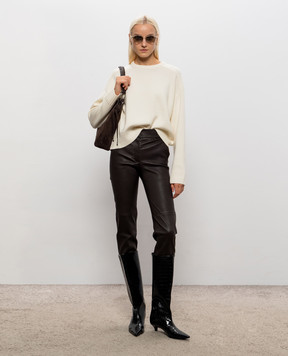 ARMA Brown leather pants Jen 001L26600702