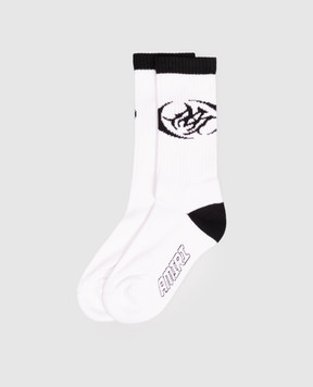 AMIRI White socks with monogram pattern AMSASS1003