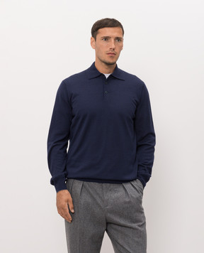Brunello Cucinelli Blue wool and cashmere cardigan M2400106