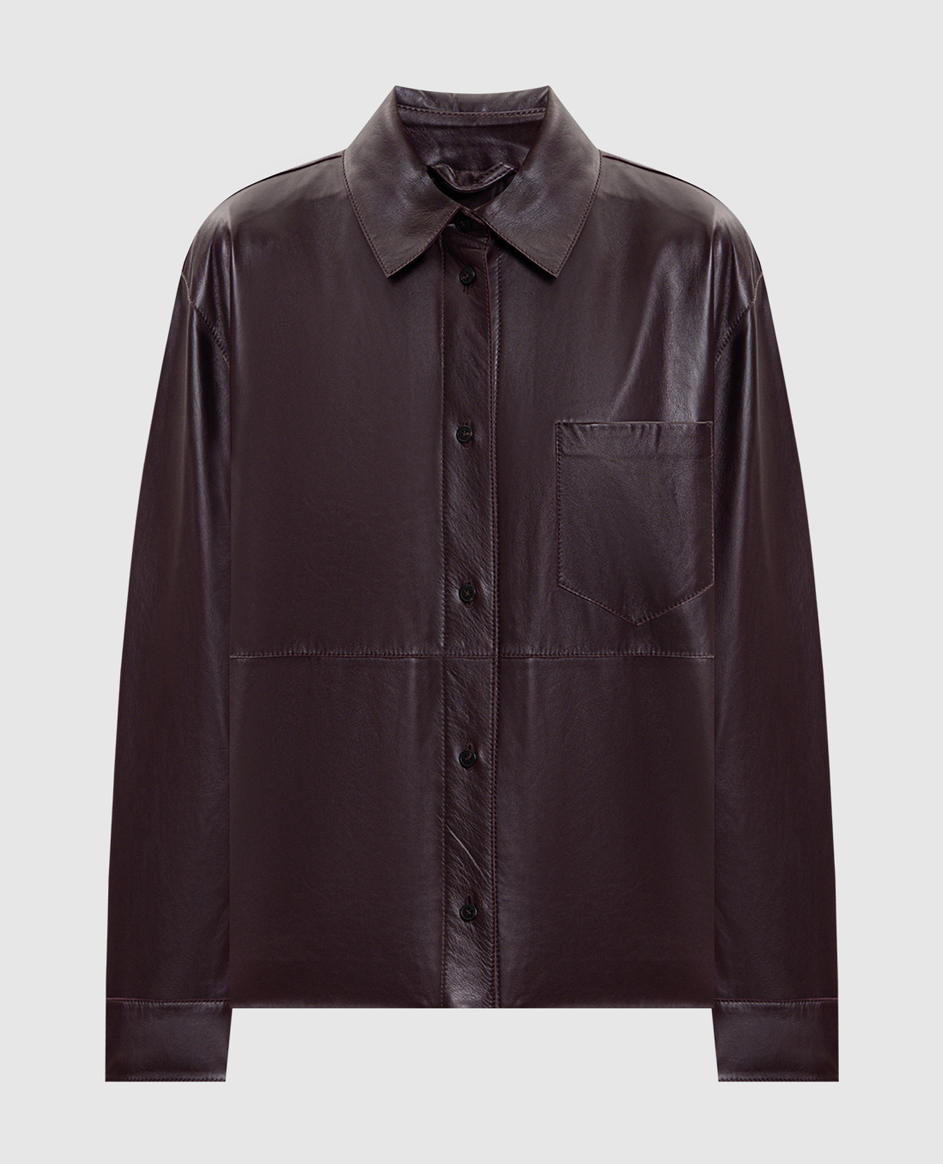 

Burgundy leather shirt jacket Max Mara Weekend