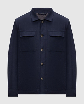 Pini Parma Blue wool shirt jacket SHIJKTBLUE