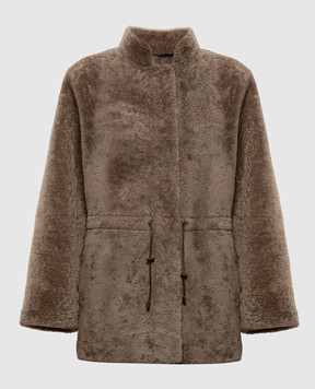 Babe Pay Pls Reversible sheepskin coat with drawstring in brown 2623PRADO