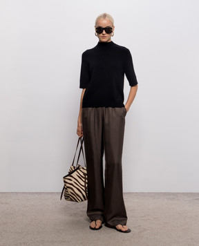 Loulou de Saison RUTH black cashmere sweater with short sleeves RUTH