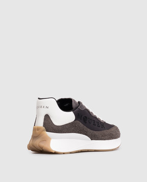 Alexander McQueen Grey combination sneakers with textured logo 841162WIAKC