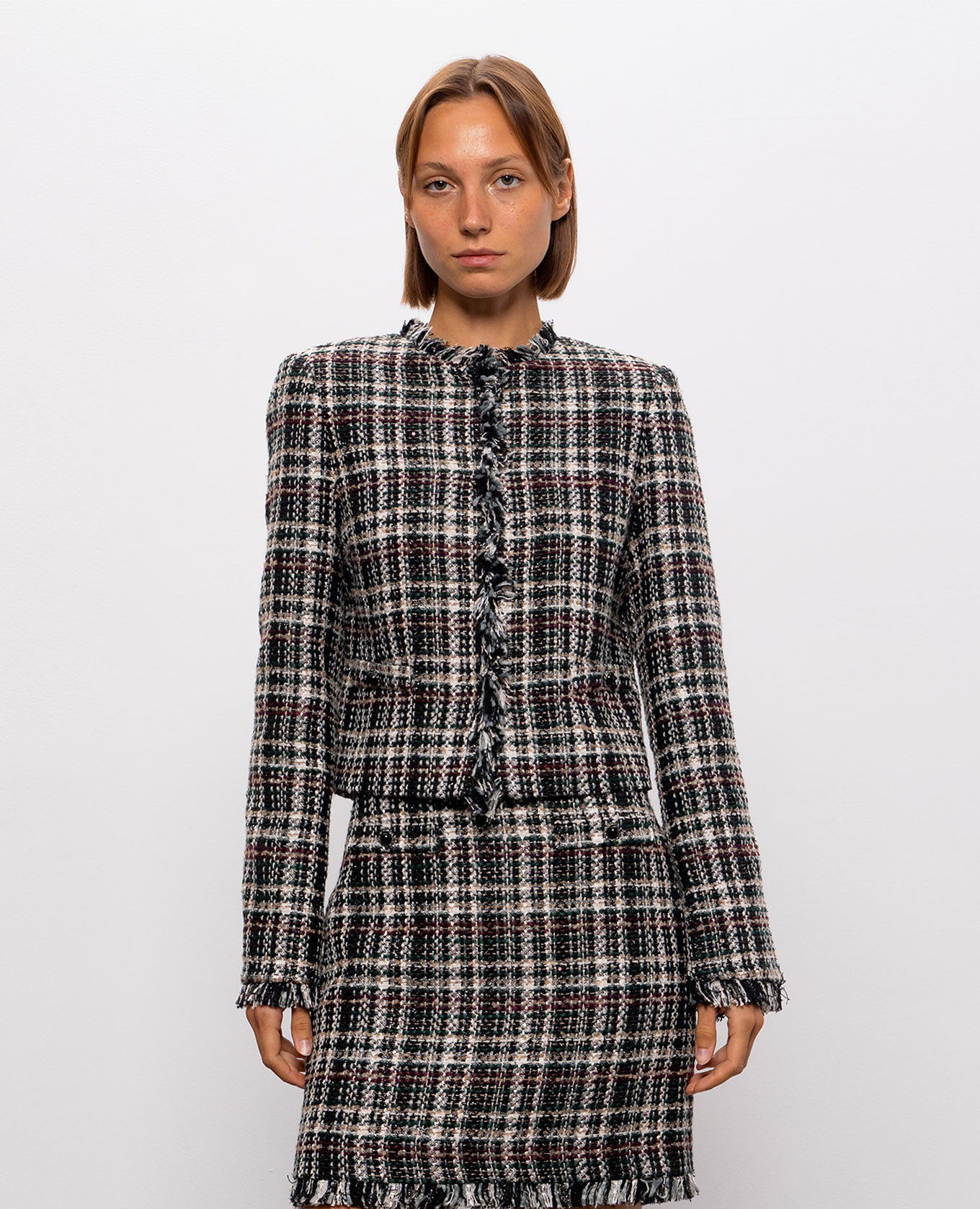 Checkered tweed jacket Twinset 3
